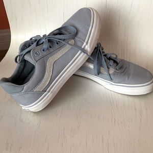 Baby blue and silver deluxe comfort vans